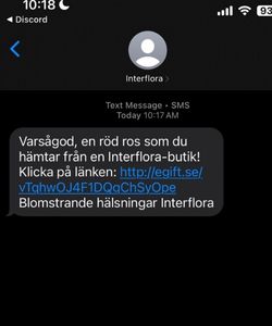 SMS med ros från interflora