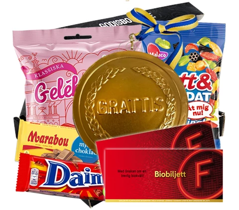 skicka present bio och godis