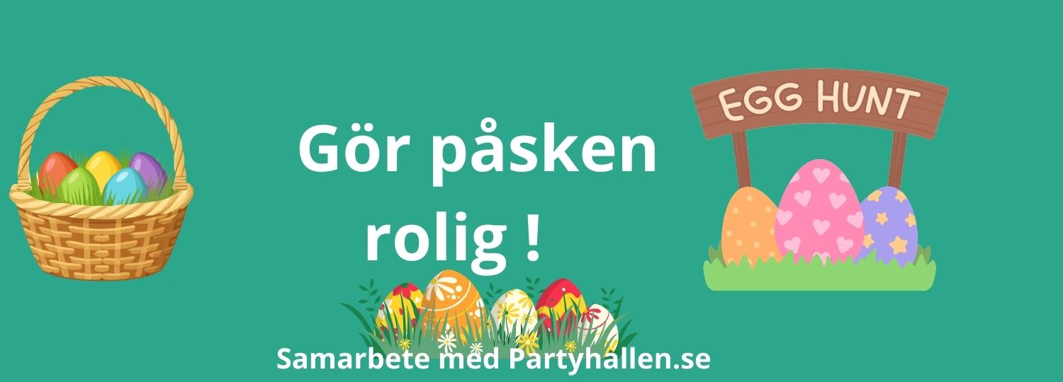 Påskbild och texten "Så gör du påsken rolig"